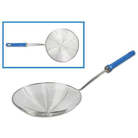 Trade Shop - Schiumarola A Rete Acciaio Per Fritti Frittura Utensili Da Cucina 20 Cm 66274 -