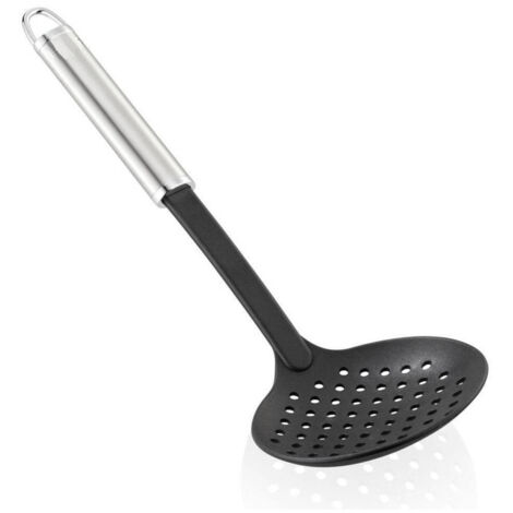 Trade Shop - Schiumarola Nylon Plastica Acciaio 11 X 6 X 33 Cm Impugnatura Ovale Strumento Cucina -