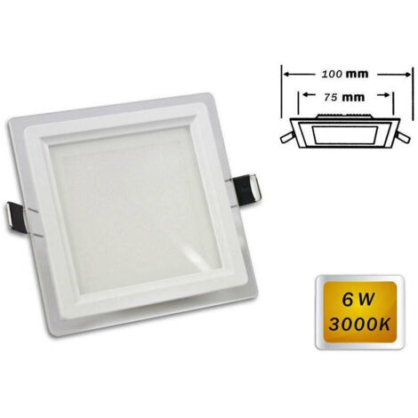 Trade Shop - SCHLANKES LED-PANEL MIT GLASRAND, QUADRATISCH, 6W LICHT, 6500K, 4000K, 3000K, P-75EQ -