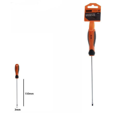 Trade Shop - SCHRAUBENDREHER MAGNETISCH SCHRAUBENDREHER BIT GESCHLITZT 3X150 MM ERGONOMISCHER GRIFF 07425 -