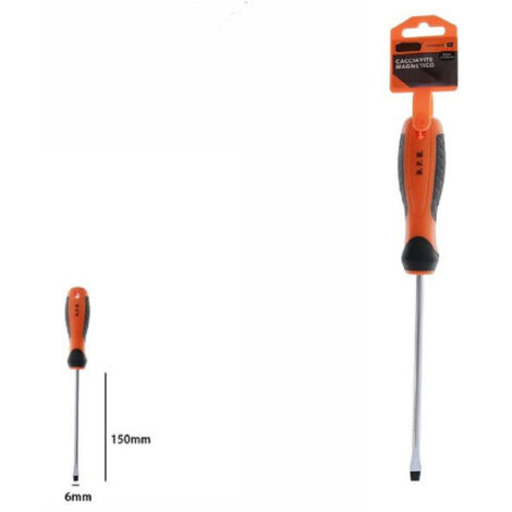 Trade Shop - SCHRAUBENDREHER MAGNETISCHER SCHRAUBENDREHEREINSATZ 6X150 MM ERGONOMISCHER GRIFF 07431 -