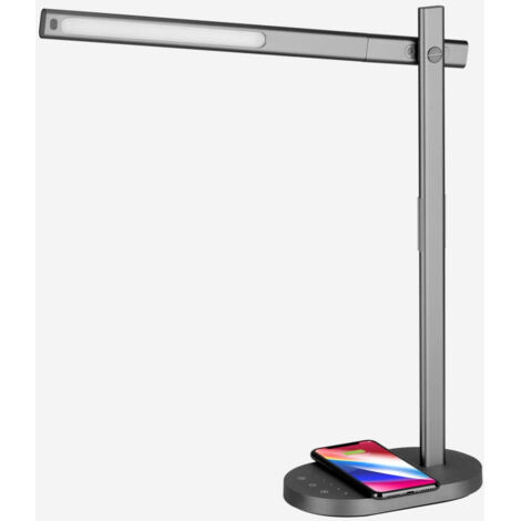 Trade Shop - SCHREIBTISCHLAMPE LED-LICHT 6 INTENSITÄT 10W 3 FARBEN WEISS AUGENSCHUTZ -