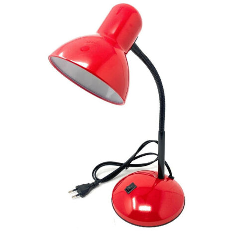 Trade Shop - SCHREIBTISCHLAMPE MIT FLEXIBLEM ARM LICHT TISCHLAMPE FÜR KINDERZIMMER FARBE -      Rot