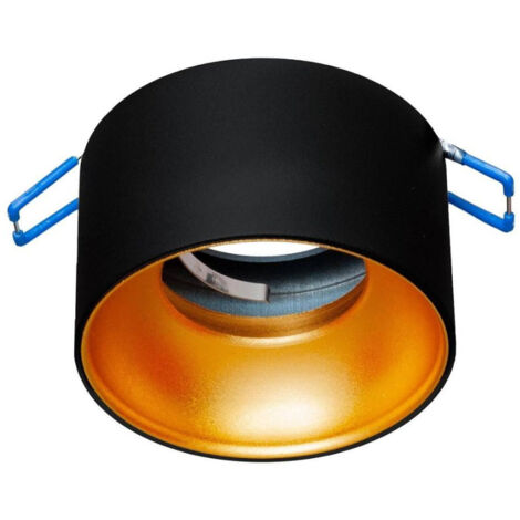 Trade Shop - SCHWARZ GOLD EINBAUSTRAHLER HALTERUNG 70 MM DECKENLEUCHTE LED LAMPEN GU10 GU5.3 -
