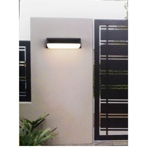 Trade Shop - SCHWARZE AUSSENWANDLAMPE 12 WATT WARMES KALTES NATÜRLICHES LICHT ES63 -