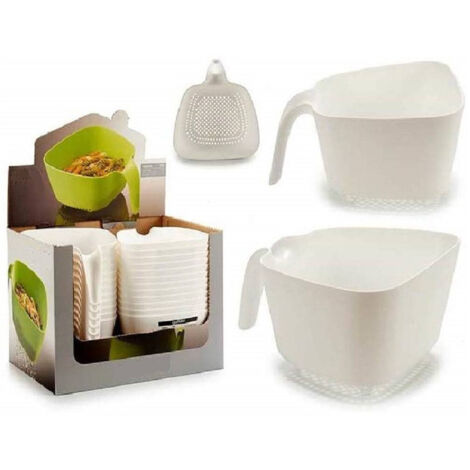 TRADE SHOP - Scolapasta In Plastica Con Manico 21x24x13cm Multiuso Cesto Utensili Cucina Casa -
