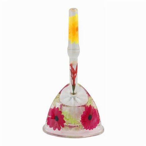 Trade Shop - Scopino Wc Porta Scopino Decorato Fiori Portascopino Bagno Accessorio 52373 -