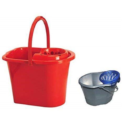 TRADE SHOP - Secchio Lavapavimenti Ovale Con Strizzatoio Removibile Strizzatore 15lt Mop Mocio -