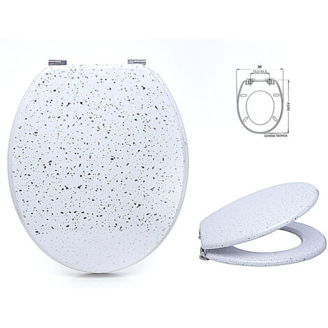 TRADE SHOP - Sedile Copriwater Universale Per Bagno Copri Wc Water In Legno 18" Mod. 52997 -        3,5