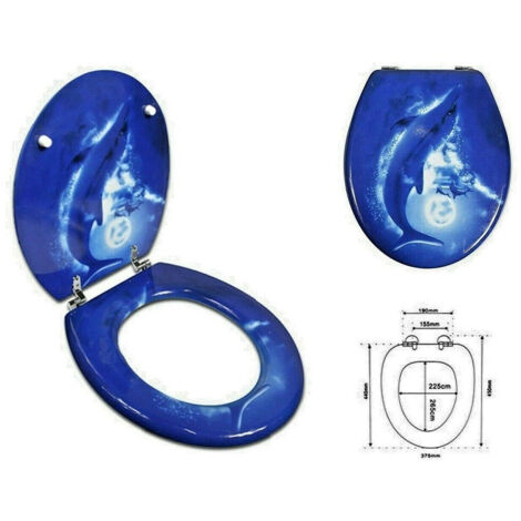 TRADE SHOP - Sedile Copriwater Universale Per Bagno Copri Wc Water In Legno Delfino -        3,5