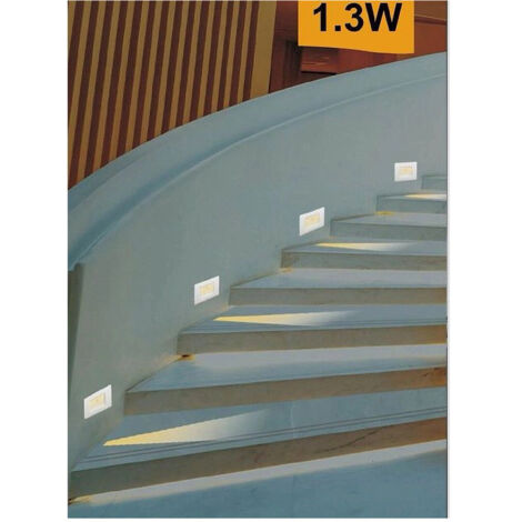 TRADE SHOP - Segnapasso Placca Bianca Muro Sensore Movimento Pir 1,3w Cassetta 503 Xggyd-001b - -Bianco Caldo -
