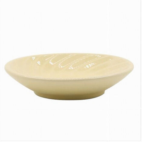 Trade Shop - Seifenschale Seifenhalter Keramik gestreift Spirale gelb rund Badezimmer 79962 -