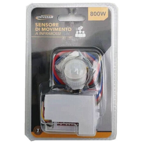 Trade Shop - Sensore Di Movimento A Infrarossi Bianco Per Lampade Led Max 800 W Ip20 Ycb1050 -