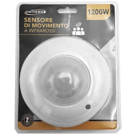Trade Shop - Sensore Di Movimento A Infrarossi Crepuscolare Per Lampadine 1200w Ip20 Yca1002b -
