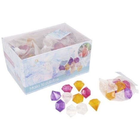 TRADE SHOP - Set 10 Cubetti Ghiaccio Colorati Freezer Cocktail Riutilizzabili Forma Diamanti -