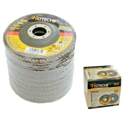 TRADE SHOP - Set 10 Disco Abrasivo Lamellare Diametro 115x22.23mm Grana 40 Per Smerigliatrice -
