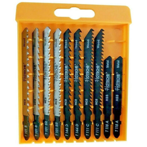 TRADE SHOP - Set 10 Lame Per Seghetto Alternativo Legno Metallo Hcs Pvc 75 100mm Art.621001 -