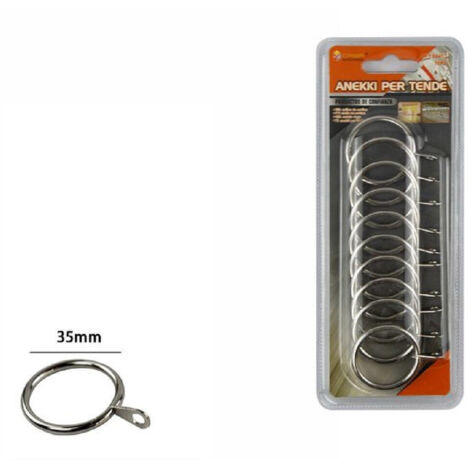 Trade Shop - SET 10 PEZZI IN METALLY BY ASTA TENDE TENDING COLOR CROMO 35MM 66413 -