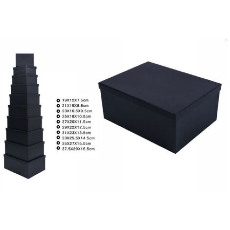 Trade Shop - SET 10 PEZZI SCATOLE SCATOLA BOX FÜR MATRIOSKA MASSNAHMEN NERE 69287 -