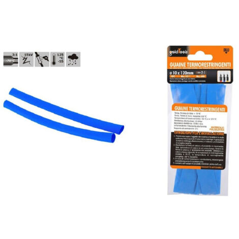 Trade Shop - SET 10 PZ GUAINE TERMORESTRINGS BLU 10X120 MM FÜR CAVI 57080 -