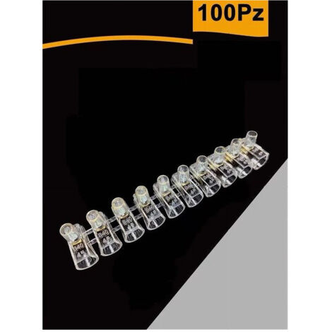 TRADE SHOP - Set 100pz Morsetto A Cappuccio Unipolare Trasparente Per Cavi Sezione 6 Mm Ms-60 -