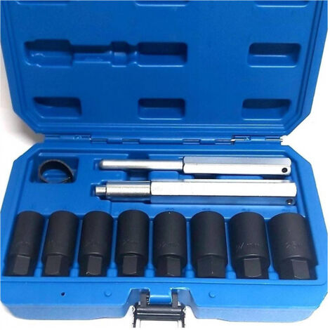 TRADE SHOP - Set 10pz Bussole Coniche Smontaggio Cerchi In Lega Bulloni Antifurto Kit Bussola -