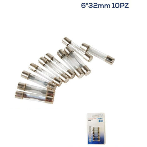 Trade Shop - Set 10pz Fusibili Bilama Maschi In Vetro Assortiti 12/32v 5a/10a/15a/20a Xc-1312 -