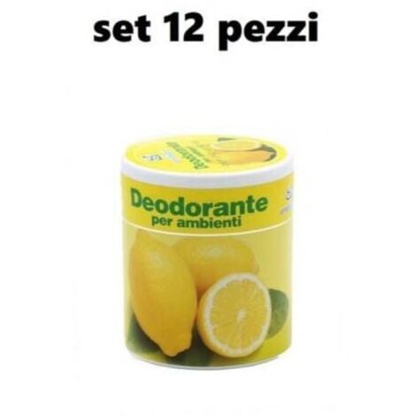 Trade Shop - Set 12 Deodoranti Barattolo Profumo Ambiente Assorbi Odori  Fragranza Limone