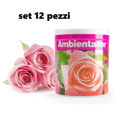 Trade Shop - Set 12 Deodoranti Barattolo Profumo Ambiente Assorbi Odori Fragranza Rosa -