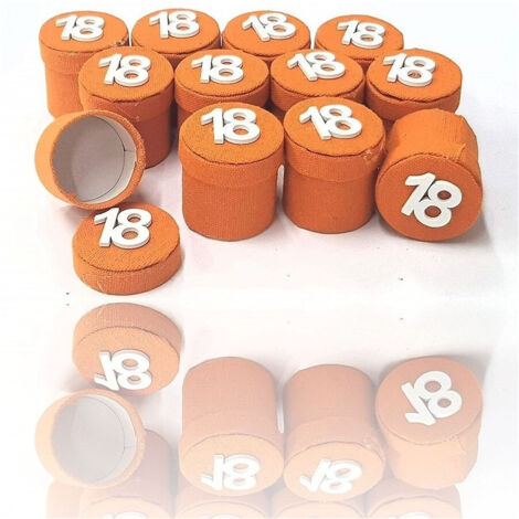 TRADE SHOP - Set 12 Pezzi Bomboniera Bomboniere Scatolina Arancione 18 Anni Portaconfetti -