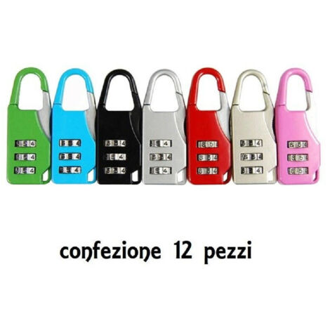 Trade Shop - SET 12 PEZZZZEN ZWEITER GEMEINSCHAFT 3 CIFRE VALIGIA BAGLIO -