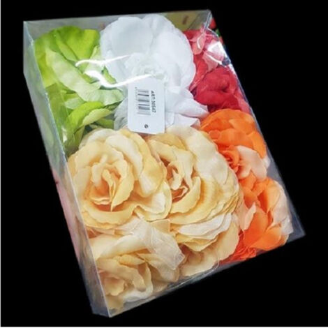 Trade Shop - Set 12 Pz Calamite Lega Tenda Ferma Tende Tendaggi Fiori Colorati Eleganti -
