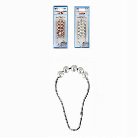 Trade Shop - SET 12 PZ JAHR TENDA DOCCIA METALLA MIT PERLINE BAGNO BOX DOCCIA 59778 -