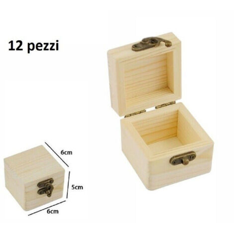 Trade Shop - Set 12 Scatoline In Legno Portagioie Scatola Cofanetto Quadrate 74001a Ly-613279 -