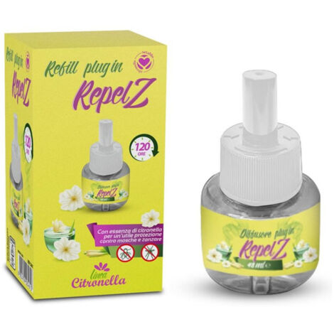 TRADE SHOP - Set 12pz Ricarica Per Diffusore Plug In Repel Z Essenza Citronella 120 Ore 48ml 034613 -