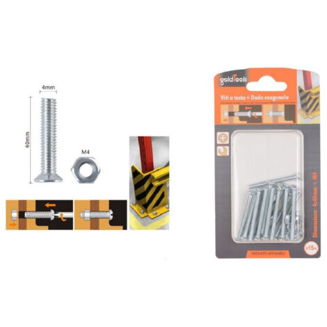 Trade Shop - SET 15 PEZZI VITI TESTA CROCE PIATTA 4X40 MM MIT EXAGON DAD M4 90937 -