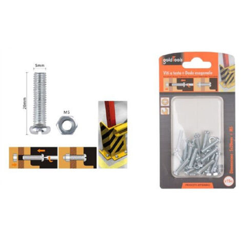 Trade Shop - SET 15 PZ VIEW CROCE TONDA 5X20 MM MIT EXAGON DAID M5 90968 -