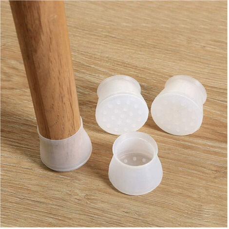 Trade Shop - Set 16 Pz Tappi Protezioni Per Gambe Sedia Mobili Tavoli In Silicone Con Feltro -