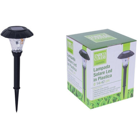 Trade Shop - Set 18pz Lampada Solare Led En Picchetto Giardino Nera 14x42cm 4125004 -