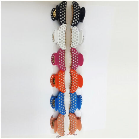 TRADE SHOP - Set 2 Fermacapelli Pinza Pinze Glitter 5.5cm Molletta Accessori Brillantini -