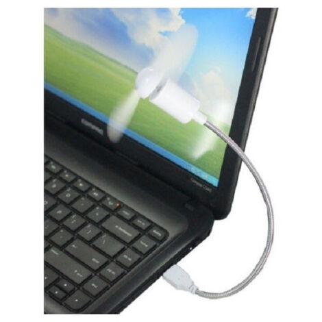 Trade Shop - SET 2 PAAR MINI USB LÜFTER FLEXIBEL NOTEBOOK PC REISETASCHE TABLET -