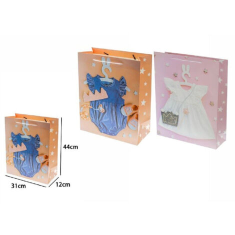 Trade Shop - Set 2 Pcs Sobre Envolvente Bolsa Bolsa De Regalo Fiesta Bimba 44x31x12cm 69975 2 Modelos -