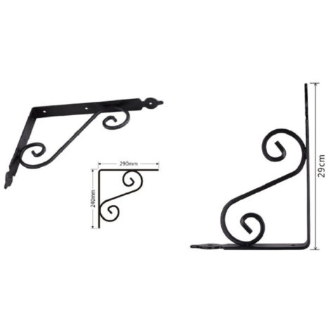Trade Shop - Set 2 Pcs Soporte Estante Esquina Fantasy 290x240cm Negro 91279 -