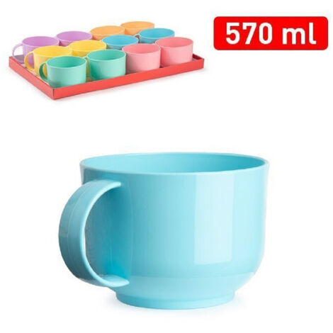 Trade Shop - Set 2 Pcs Taza De La Taza De Leche Jumbo Sweet Cups 570 Ml De Plástico De Color 12479j9 -