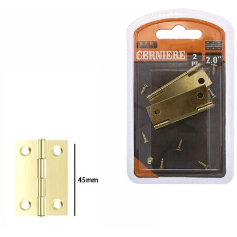 Trade Shop - Set 2 Pezzi Cerniere In Ottone Per Porte Mobili Armadi Sportelli Ante 45mm 69038 -