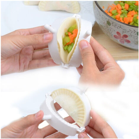 TRADE SHOP - Set 2 Pezzi Forma Formine Per Ravioli E Panzerotti Impasti Plastica Bianco -