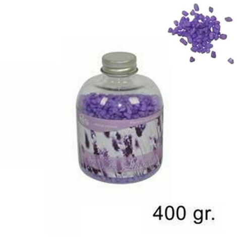 Trade Shop - Set 2 Pezzi Pietrisco Profumato Bottiglia 400gr Fragranza Lavanda Decoro Pietra -