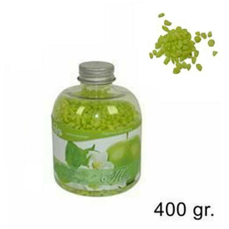 TRADE SHOP - Set 2 Pezzi Pietrisco Profumato In Bottiglia 400gr Fragranza Mela Decoro Pietra -