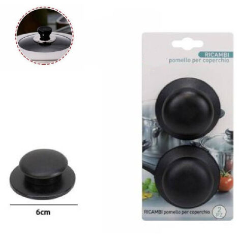 TRADE SHOP - Set 2 Pezzi Pomello Per Coperchi Ricambi Universali Pentole Padelle Manici 66374 -