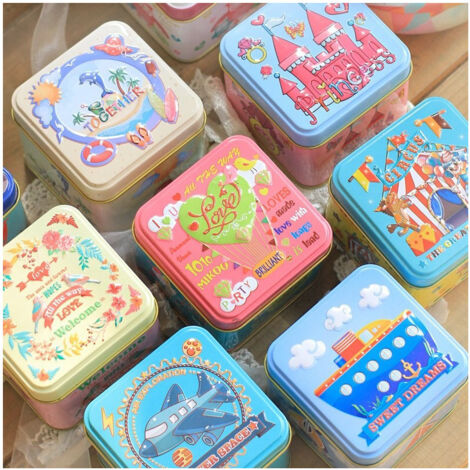 TRADE SHOP - Set 2 Pezzi Scatole 6x6x4.5cm Mini Barattolo Bomboniera Bomboniere Confetti -